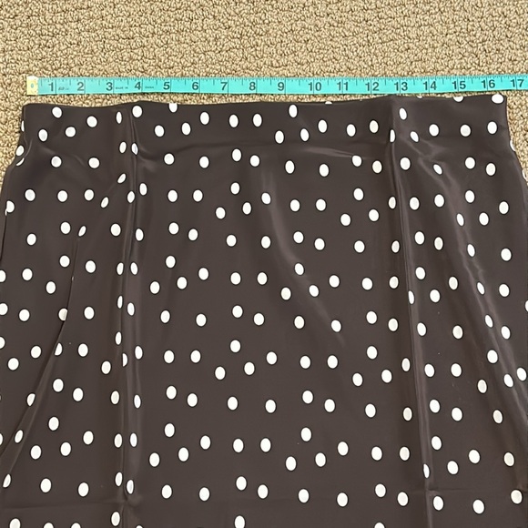 NEW AYR The La Di Da Sicilian Umber Dot Brown Silk Midi Skirt size X-Large - Picture 10 of 12